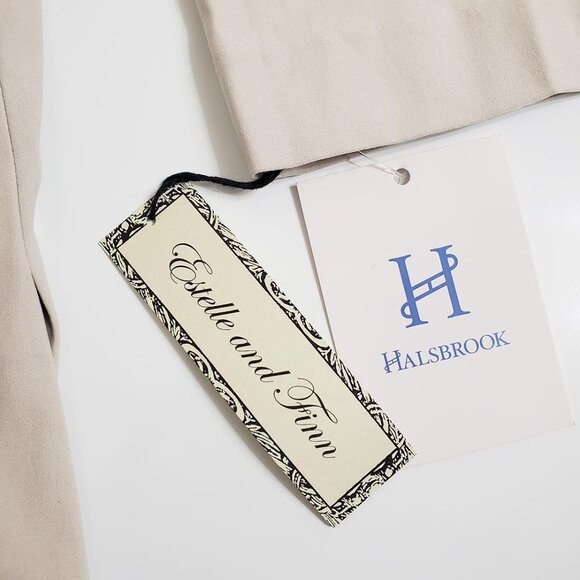 Estelle and Finn Womens Tunic Top Size 14 3/4 Sleeve Beige Stretch Lined - Picture 9 of 15